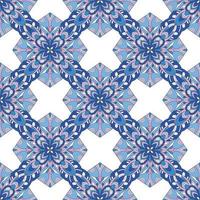 Seamless blue aqua aztec vintage folklore background pattern in vector