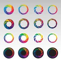 Abstract color shapes, spiral, aperture. Shutters. vector