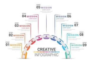 Infographic elements half circle design vector