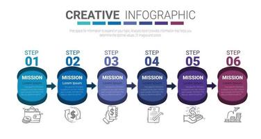 Infographic design elements for your business with 6 options