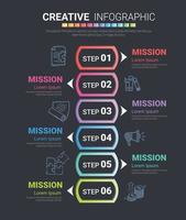 Infographic template with numbers 6 option vector