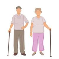 abuelo y abuela en la vejez en la edad blanca - vector