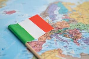 Bangkok, Thailand - Feb. 7, 2021 Italy flag on Europe map photo