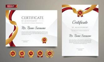 Modern certificate template with badges vector