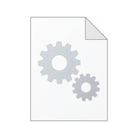 Icono de documento de computadora de archivo con engranajes aislado sobre fondo blanco. vector