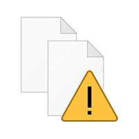 Icono de documento de computadora de archivo con error aislado sobre fondo blanco. vector