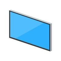 Volumetric monitor icon for personal computer or system unit vector