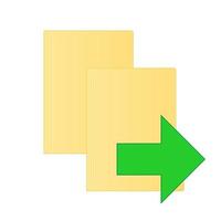 File computer folder icon with copy or move arrow isolated on white background vector