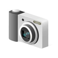 Volumetric photo camera icon isolated on white background vector