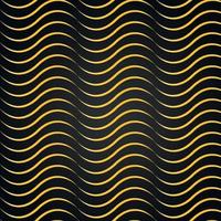 abstract luxury yellow gold seamless striped line waves pattern black background vector