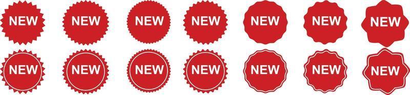 nuevo conjunto de insignias. nueva etiqueta adhesiva etiqueta sello vector
