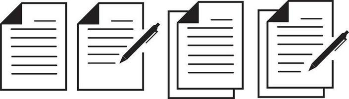 Document icons set. Contract icon vector