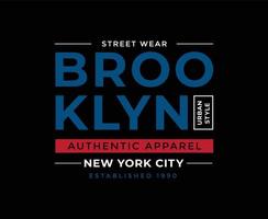 diseño de camiseta de vector de tipografía de la ciudad de nueva york de brooklyn