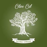 Vector Olive Tree for Label Olive Oil Pack