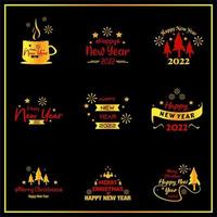 Gold Christmas and New Year Letterring vector