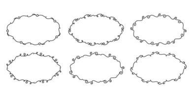Hand Drawn Borders Elements Set Collection, floral Swirl ornament Vector