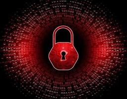 Closed Padlock on digital background, cyber security vector