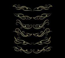 frame gold vintage element vector