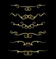 Borders Elements Set Collection, floral Swirl ornament Vector