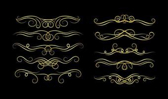 Borders Elements Set Collection, floral Swirl ornament Vector