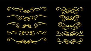 Borders Elements Set Collection, floral Swirl ornament Vector