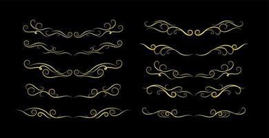 Borders Elements Set Collection, floral Swirl ornament Vector