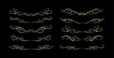 Borders Elements Set Collection, floral Swirl ornament Vector