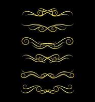 Borders Elements Set Collection, floral Swirl ornament Vector