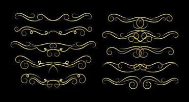 Borders Elements Set Collection, floral Swirl ornament Vector