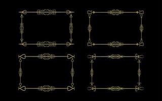Elements gold frame vector set