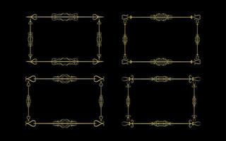 elementos marco dorado conjunto de vectores