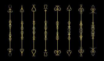 Elements gold frame vector set