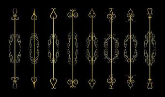 Elements gold frame vector set