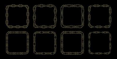 Elements gold frame vector set