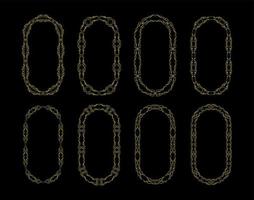 Elements gold frame vector set