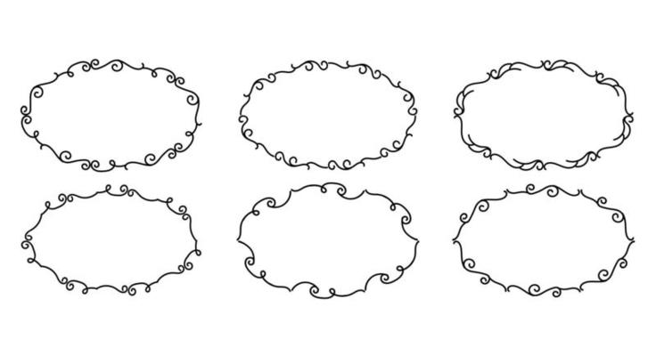 Hand Drawn Borders Elements Set Collection, floral Swirl ornament Vector