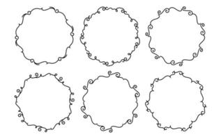 Hand Drawn Borders Elements Set Collection, floral Swirl ornament Vector