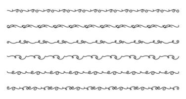 Hand Drawn Borders Elements Set Collection, floral Swirl ornament Vector