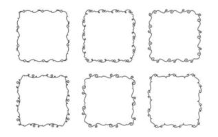 Hand Drawn Borders Elements Set Collection, floral Swirl ornament Vector