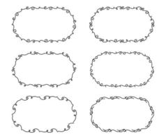 Hand Drawn Borders Elements Set Collection, floral Swirl ornament Vector