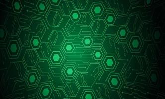 Fondo de concepto de tecnología futura de circuito cibernético hexagonal vector