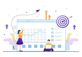 Startup Target of Business Development Process, Innovation Product, Launch, Shoot Arrows and Goal Achievement in Flat Vector Illustration