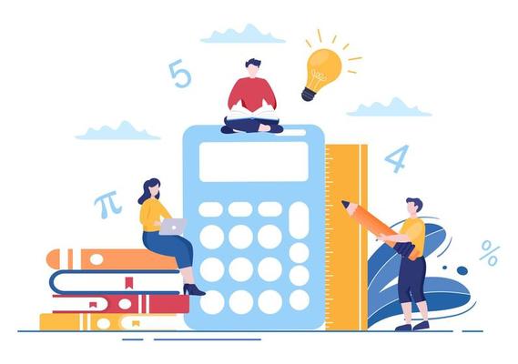 Learning Mathematics of Education and Knowledge Background Cartoon Vector Illustration. Science, Technology, Engineering, Formula or Basic Math