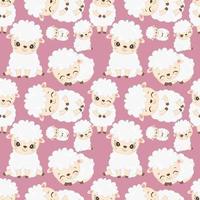 Adorable little sheep seamless pattern vector