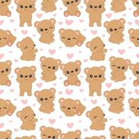 Cute little bear seamless pattern