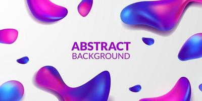 Purple blue neon abstract drop blob dynamic shape fluid bubble vivid bright vibrant element vector