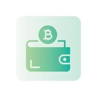 icono de degradado de billetera bitcoin vector