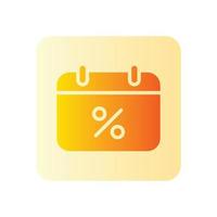 discount calendar gradient icon vector