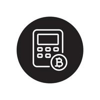 bitcoin calculate glyph icon vector