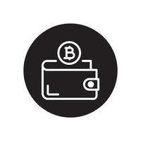 icono de glifo de billetera bitcoin vector